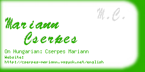 mariann cserpes business card